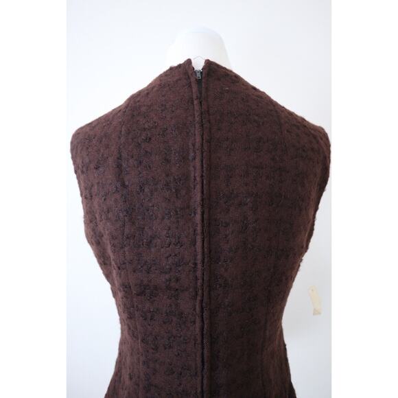 NWT Vintage 1950s Wooly Shell Top Sleeveless Brown Metal Zipper Back - Picture 8 of 12